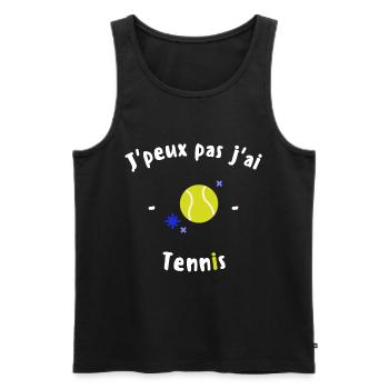 J peux pas j ai Tennis - Débardeur bio Premium Homme - noir - Devant - Michal (187cm)