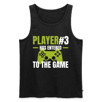 Player 3 enters the game - Men's Premium Organic Tank Top - black - Front - AI Model Male 178 light (178cm)