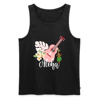 Aloha - Men's Premium Organic Tank Top - black - Front - AI Model Male 178 light (178cm)