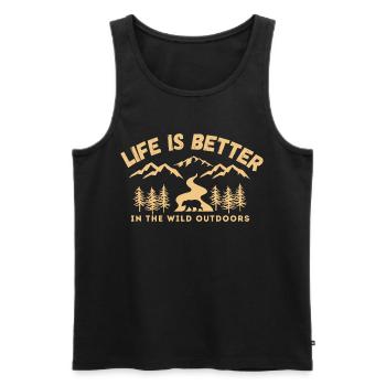 La vie est meilleure dans la nature - Nature Lover - Débardeur bio Premium Homme - noir - Devant - AI Model Male 178 light (178cm)