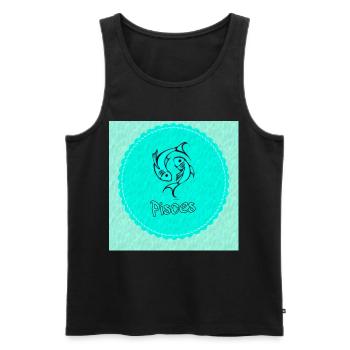 pisces - Men's Premium Organic Tank Top - black - Front - Michal (187cm)