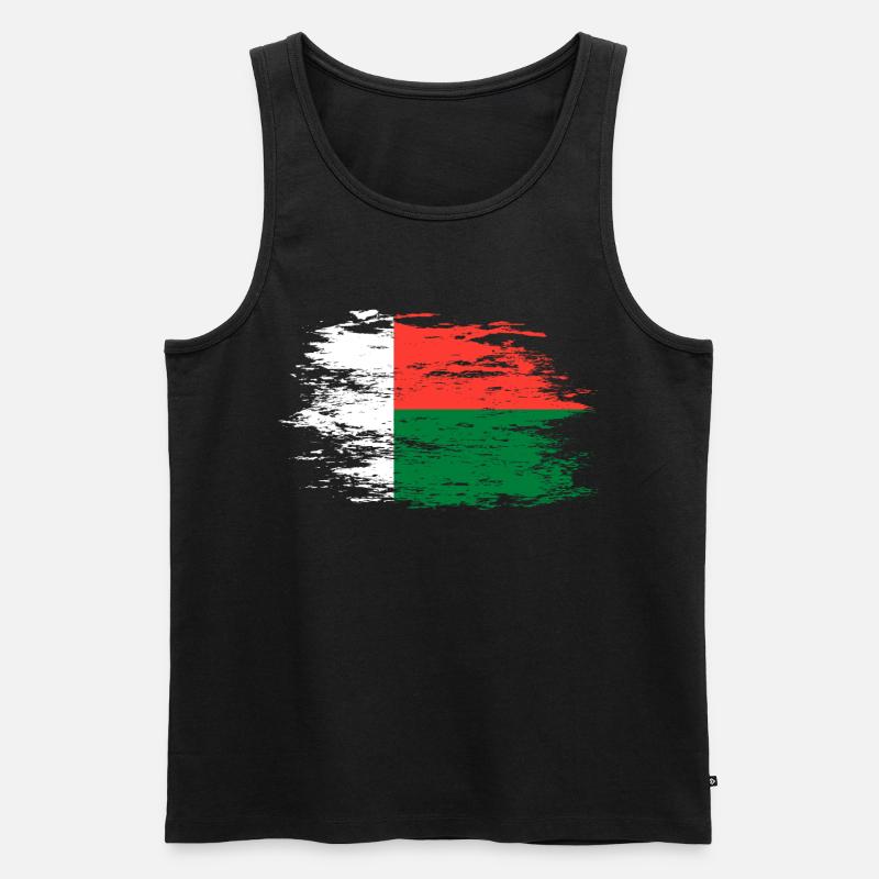 Madagaskar Flagge used - Männer Premium Bio Tank Top - Schwarz