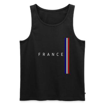 Design minimaliste du drapeau de la France - Débardeur bio Premium Homme - noir - Devant - Michal (187cm)