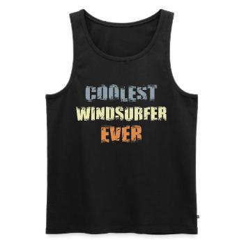Cool windsurfer - Men's Premium Organic Tank Top - black - Front - AI Model Male 178 light (178cm)