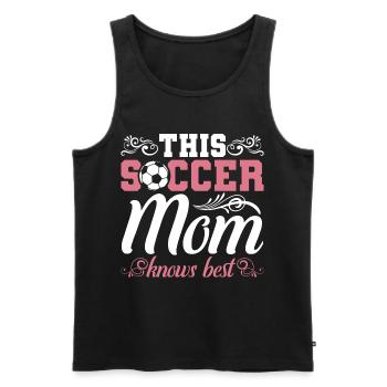 Maman de soccer - Débardeur bio Premium Homme - noir - Devant - Michal (187cm)