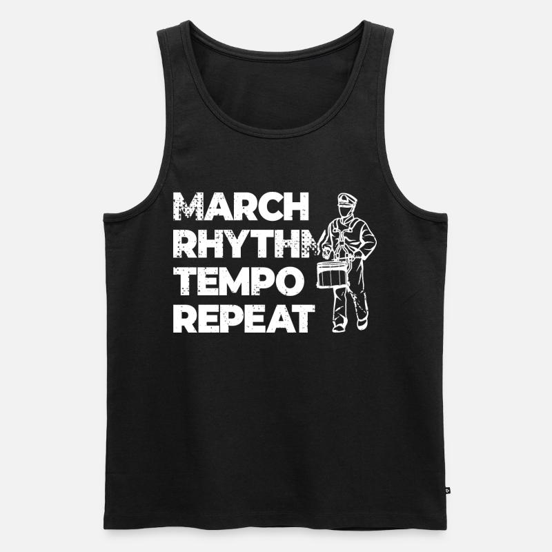 March Rhythm Tempo Repeat - Männer Premium Bio Tank Top - Schwarz