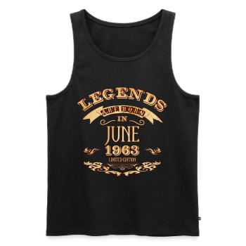 Legends are born in June 1963 - Men's Premium Organic Tank Top - black - Front - Michal (187cm)