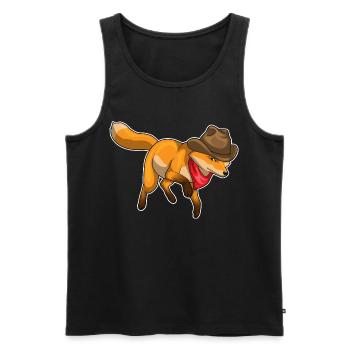Fox Cowboy Cowboy Hat - Men's Premium Organic Tank Top - black - Front - Michal (187cm)