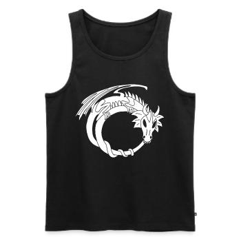 L'anneau du dragon blanc - Débardeur bio Premium Homme - noir - Devant - Michal (187cm)