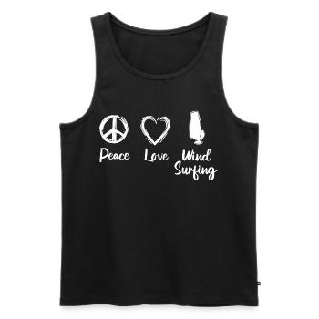 Peace Love Wind Surfing - Men's Premium Organic Tank Top - black - Front - AI Model Male 178 light (178cm)
