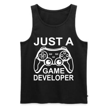 Funny game developer - Men's Premium Organic Tank Top - black - Front - AI Model Male 178 light (178cm)