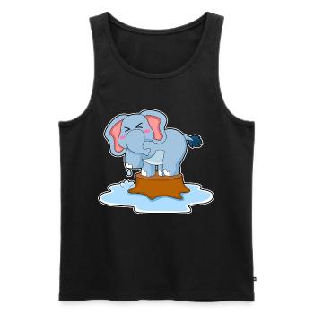 Elephant Water - Men's Premium Organic Tank Top - black - Front - Michal (187cm)