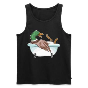 Ente Baden Badewanne - Männer Premium Bio Tank Top - Schwarz - Vorne - AI Model Male 178 light (178cm)