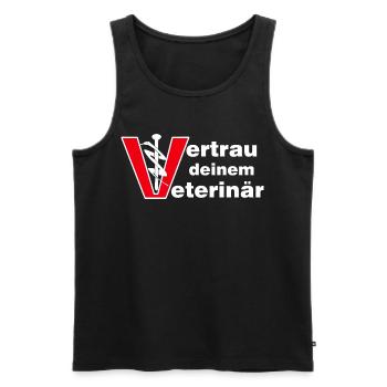 Veterinär Vertrauen Tierarzt Vet - Männer Premium Bio Tank Top - Schwarz - Vorne - Michal (187cm)