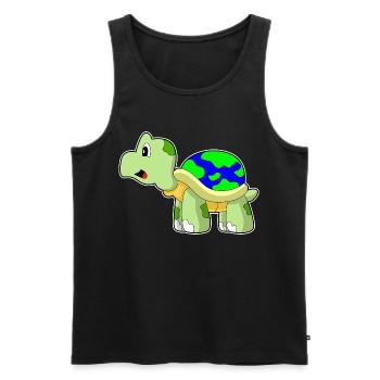 Schildkröte Erdkugel - Männer Premium Bio Tank Top - Schwarz - Vorne - AI Model Male 178 light (178cm)