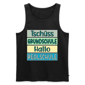 Tschüss Grundschule Hallo Realschule Schulwechsel - Männer Premium Bio Tank Top - Schwarz - Vorne - AI Model Male 178 light (178cm)