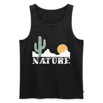 Nature and white desert - Men's Premium Organic Tank Top - black - Front - AI Model Male 178 light (178cm)