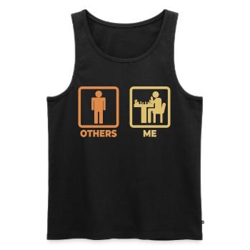 Ich als Schachspieler - Männer Premium Bio Tank Top - Schwarz - Vorne - Michal (187cm)