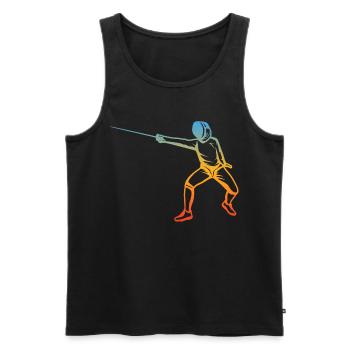 Fencing Drawing - Men's Premium Organic Tank Top - black - Front - AI Model Male 178 light (178cm)