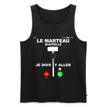 Sport Training Marteau Exercice - Débardeur bio Premium Homme - noir - Devant - Michal (187cm)
