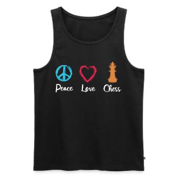 Peace Love Chess - Men's Premium Organic Tank Top - black - Front - AI Model Male 178 light (178cm)