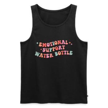 Emotional Support Water Bottle - Men's Premium Organic Tank Top - black - Front - Michal (187cm)