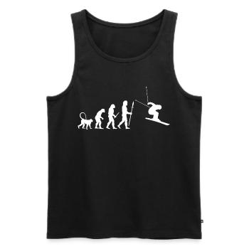 Évolution du ski - Débardeur bio Premium Homme - noir - Devant - AI Model Male 178 light (178cm)