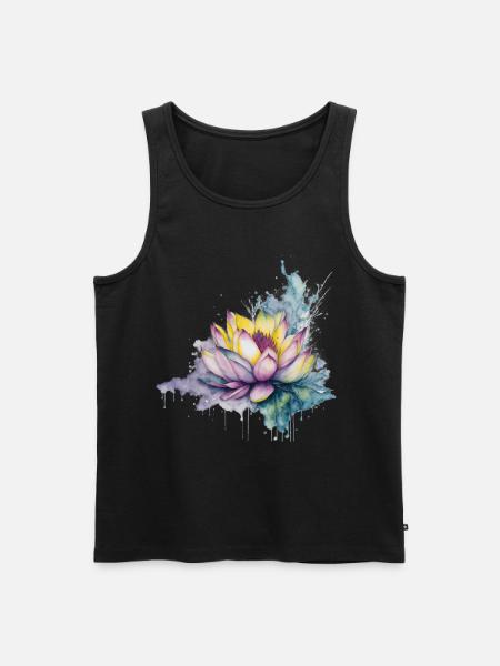 Lotus - Men's Premium Organic Tank Top - black