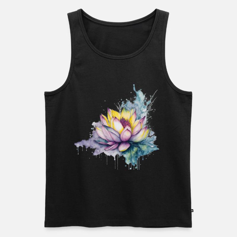 Lotus - Männer Premium Bio Tank Top - Schwarz