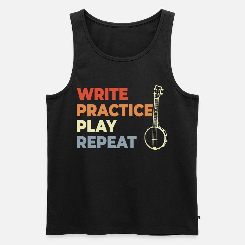 Banjo Motivation - Männer Premium Bio Tank Top - Schwarz