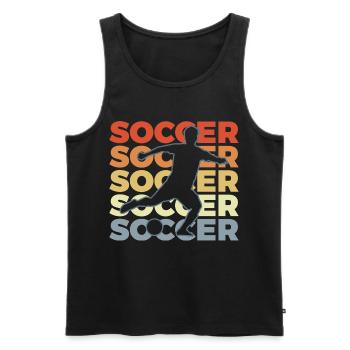 Footballeur - Débardeur bio Premium Homme - noir - Devant - Michal (187cm)