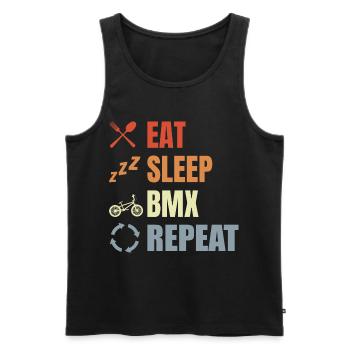 Eat Sleep BMX Repeat - Men's Premium Organic Tank Top - black - Front - Michal (187cm)