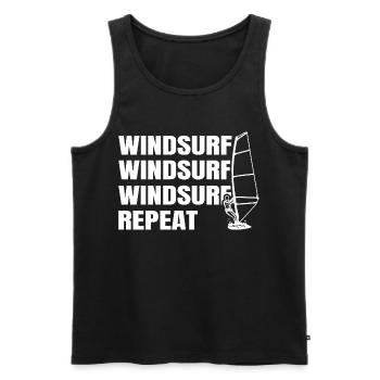 Windsurfing - Men's Premium Organic Tank Top - black - Front - AI Model Male 178 light (178cm)