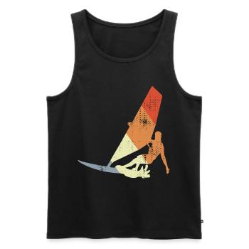 Vintage Windsurfers - Men's Premium Organic Tank Top - black - Front - AI Model Male 178 light (178cm)