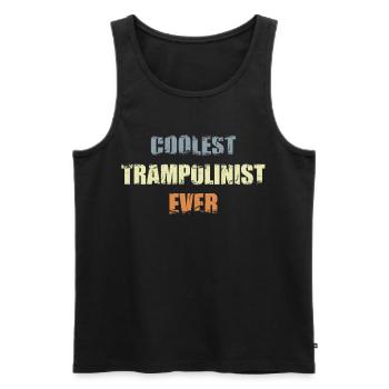 Cooler Trampolin Sportler - Männer Premium Bio Tank Top - Schwarz - Vorne - AI Model Male 178 light (178cm)