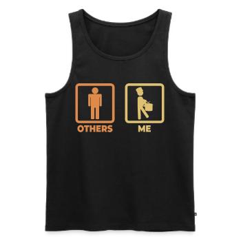 Drummer Schedule - Men's Premium Organic Tank Top - black - Front - AI Model Male 178 light (178cm)