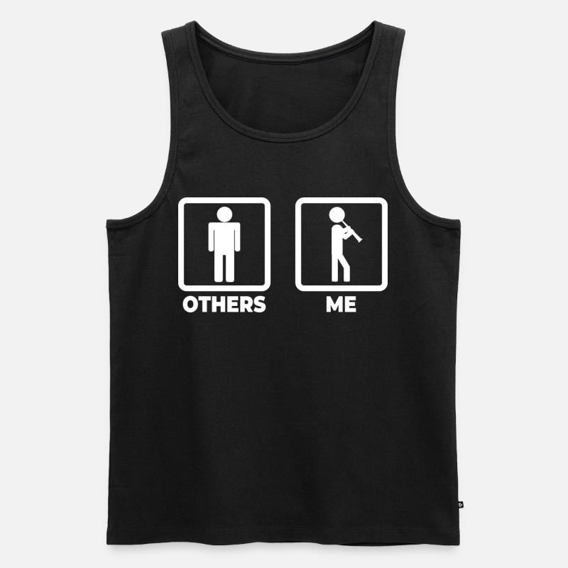 Klarinette Strichmännchen - Männer Premium Bio Tank Top - Schwarz