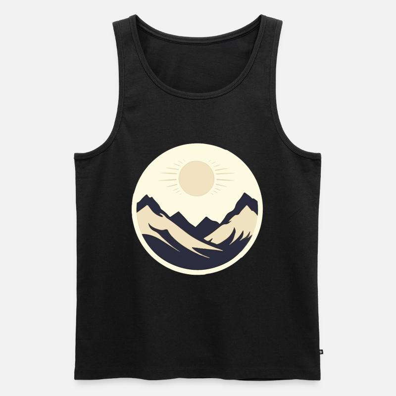 Berge bei Sonnenschein - Männer Premium Bio Tank Top - Schwarz