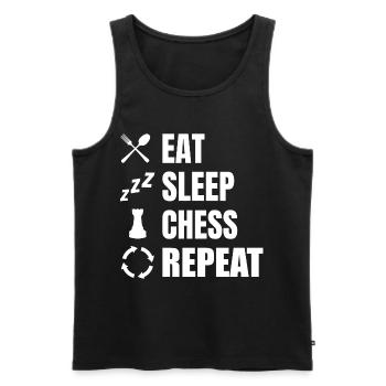 Eat Sleep Chess Repeat - Men's Premium Organic Tank Top - black - Front - Michal (187cm)