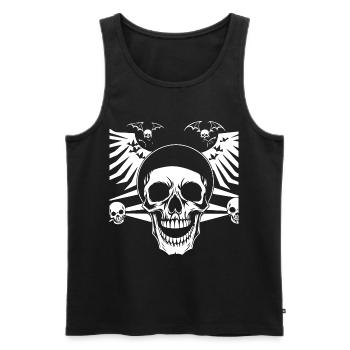 Horror Skull Skull Art Skull Gothic Heavy Metal - Men's Premium Organic Tank Top - black - Front - AI Model Male 178 light (178cm)