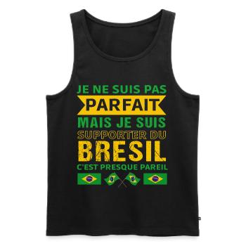 Supporter du Brésil cadeau supporter brésilien - Débardeur bio Premium Homme - noir - Devant - Michal (187cm)