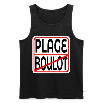 Début des vacances BOULOT PLAGE - Débardeur bio Premium Homme - noir - Devant - Michal (187cm)