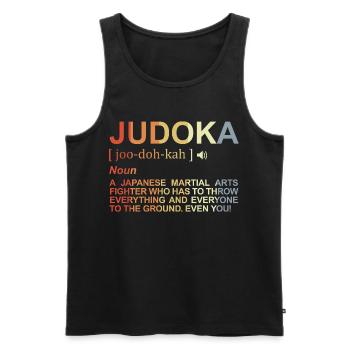 Dictionnaire Judoka - Débardeur bio Premium Homme - noir - Devant - AI Model Male 178 light (178cm)