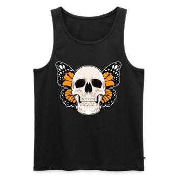 Butterfly Skull - Men's Premium Organic Tank Top - black - Front - Michal (187cm)