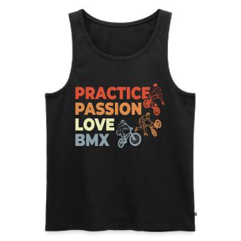 BMX Motivation - Débardeur bio Premium Homme - noir - Devant - AI Model Male 178 light (178cm)