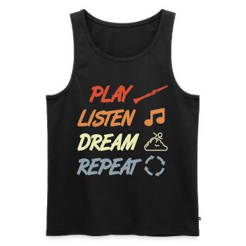 Clarinet Saying Vintage Style - Men's Premium Organic Tank Top - black - Front - Michal (187cm)