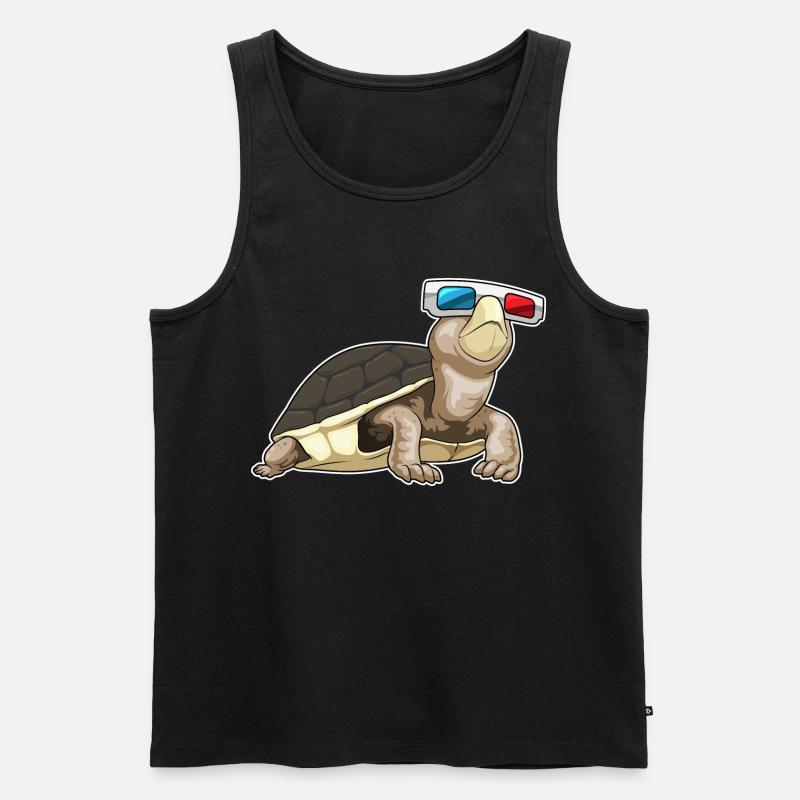 Schildkröte Brille - Männer Premium Bio Tank Top - Schwarz