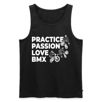 Funny BMX slogan - Men's Premium Organic Tank Top - black - Front - Michal (187cm)