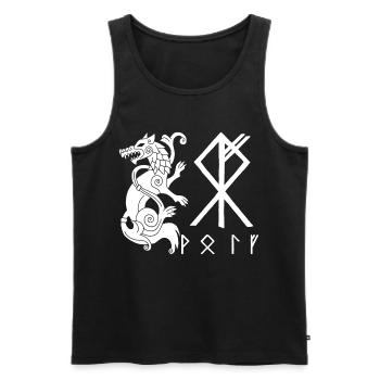 White Wolf Fenrir - Men's Premium Organic Tank Top - black - Front - AI Model Male 178 light (178cm)