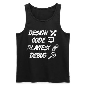 Game Programming - Men's Premium Organic Tank Top - black - Front - AI Model Male 178 light (178cm)